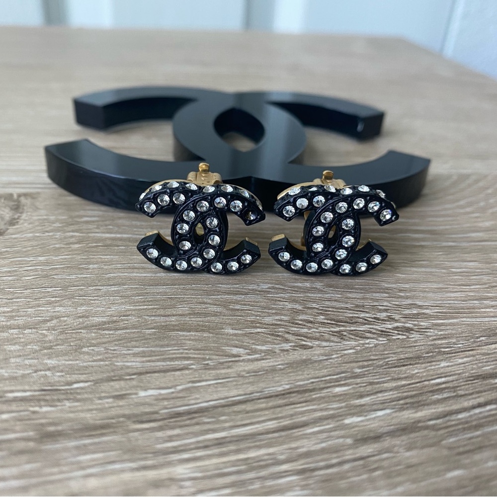 Chanel Rhinestones Clip on Earrings